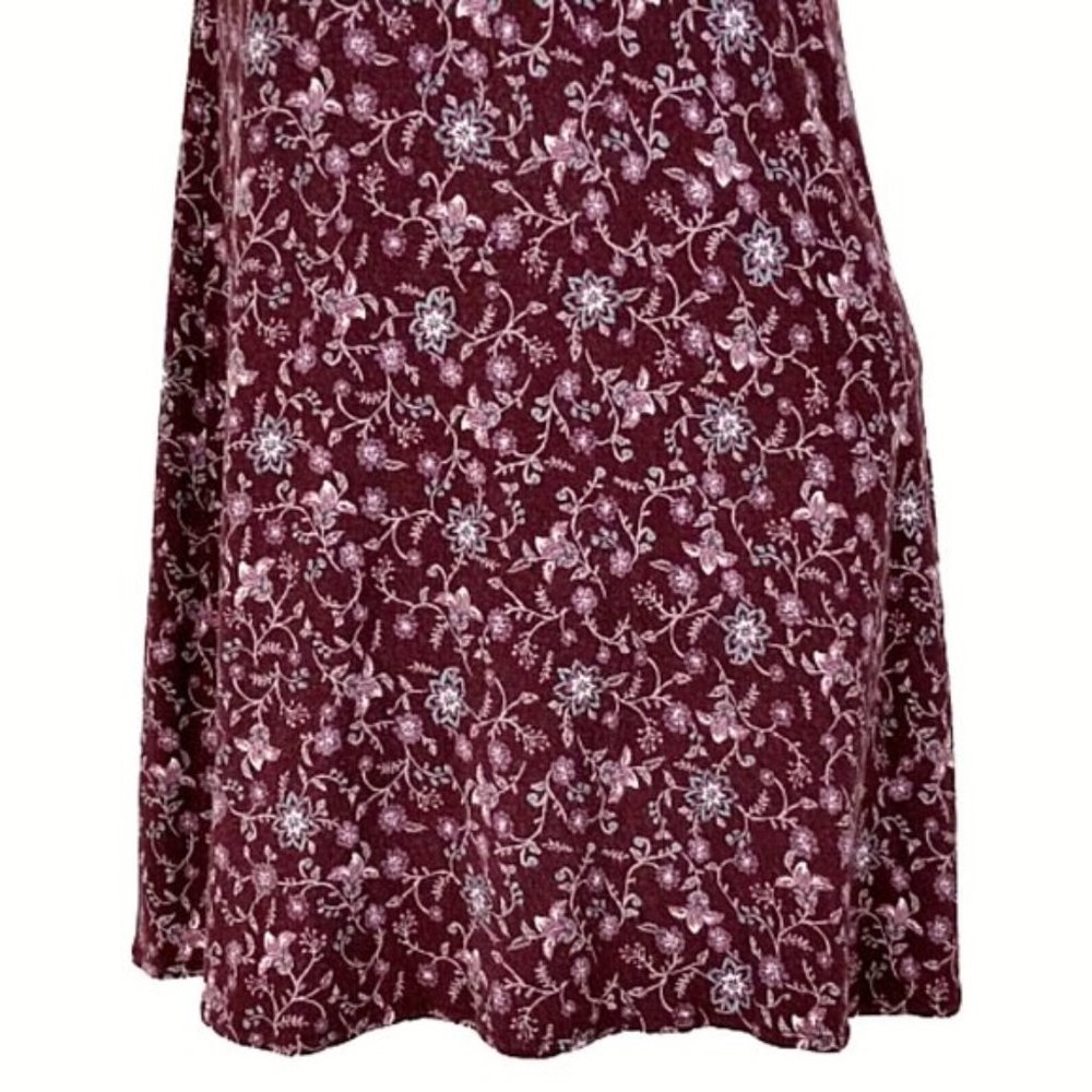 Aeropostale Burgundy Floral Choker Swing Dress - Picture 8 of 9
